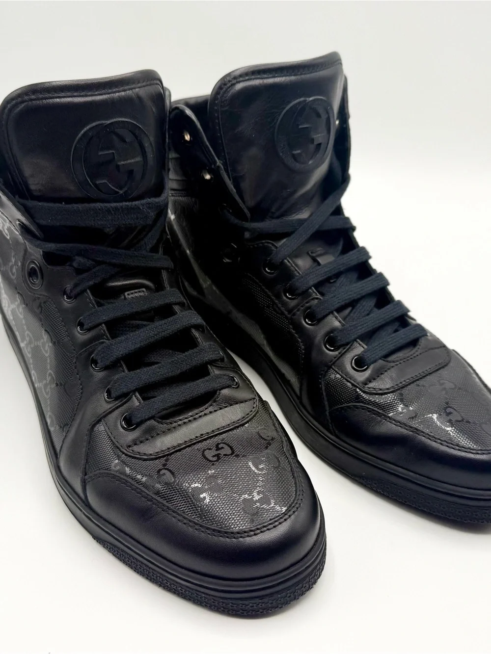 Gucci Imprime High Monogram Men’s Leather Sneakers